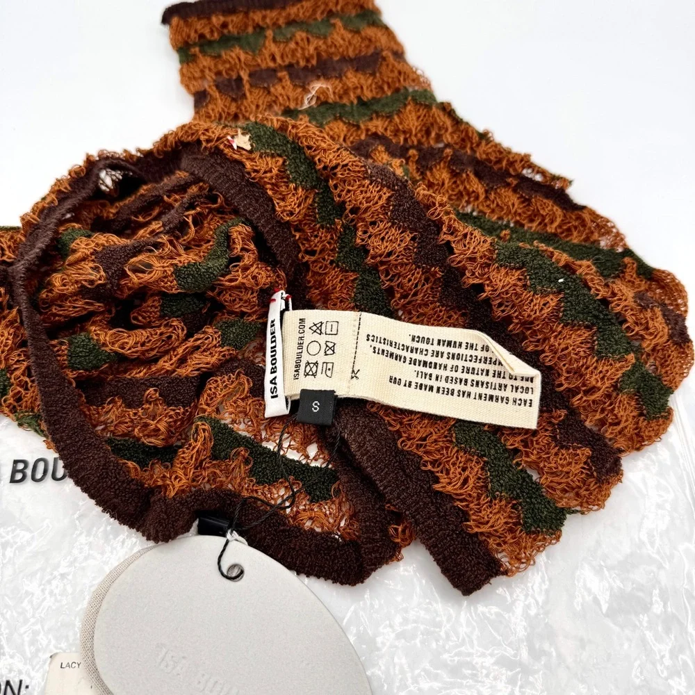 NWT Isa Boulder Knit Lacy Neck-warmer and Sleeves Gloves Handmade - Picture 10 of 15